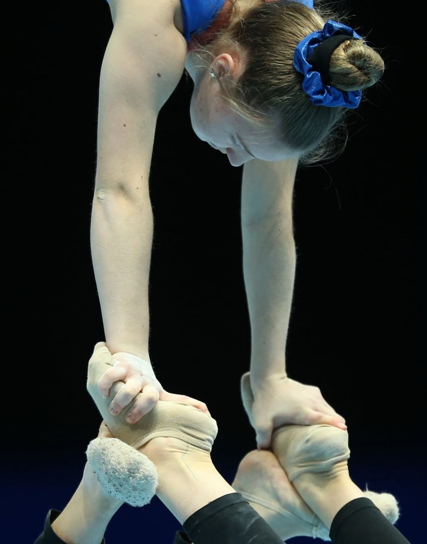 В Национальной арене гимнастики в Баку прошли подиумные тренировки участников Чемпионата  мира по акробатической гимнастике (ФОТОРЕПОРТАЖ)