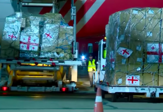 100 tons of humanitarian aid collected throughout Georgia to help Ukrainian people