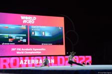 Azerbaijani gymnasts present tempo exercise at World Championships in Baku (PHOTO)