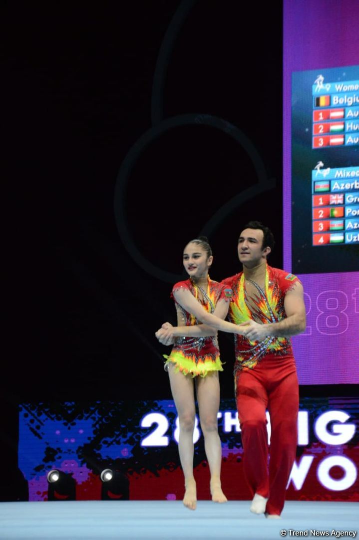 Azerbaijani gymnasts lead in qualifying tempo exercises at 28th FIG Acrobatic Gymnastics World Championships in Baku (PHOTO)