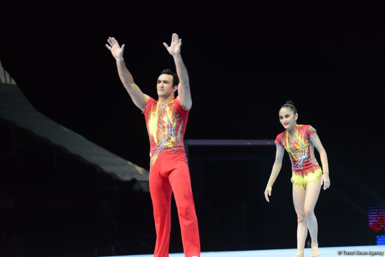 Azerbaijani athletes reach two more finals at 28th FIG Acrobatic Gymnastics World Championships in Baku