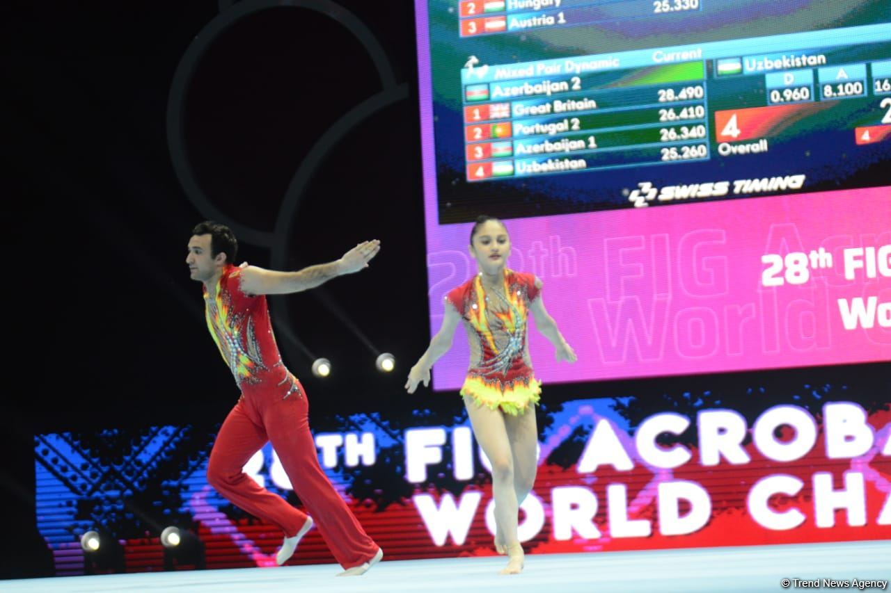 Azerbaijani gymnasts lead in qualifying tempo exercises at 28th FIG Acrobatic Gymnastics World Championships in Baku (PHOTO)