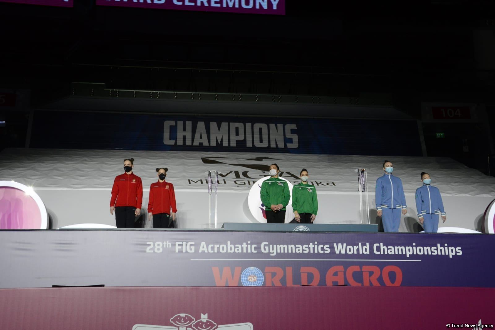 Award ceremony among women's and men's pairs takes place at 28th FIG Acrobatic Gymnastics World Championships in Baku (PHOTO)