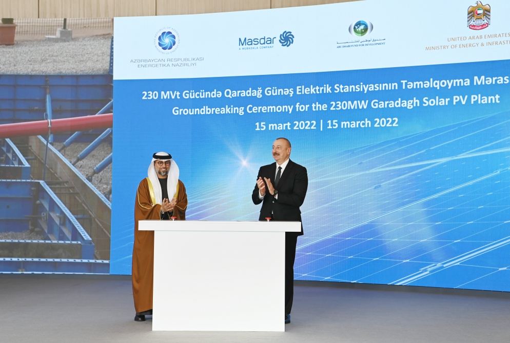 President Ilham Aliyev attends groundbreaking ceremony for Garadagh Solar Power Plant (PHOTO/VIDEO)