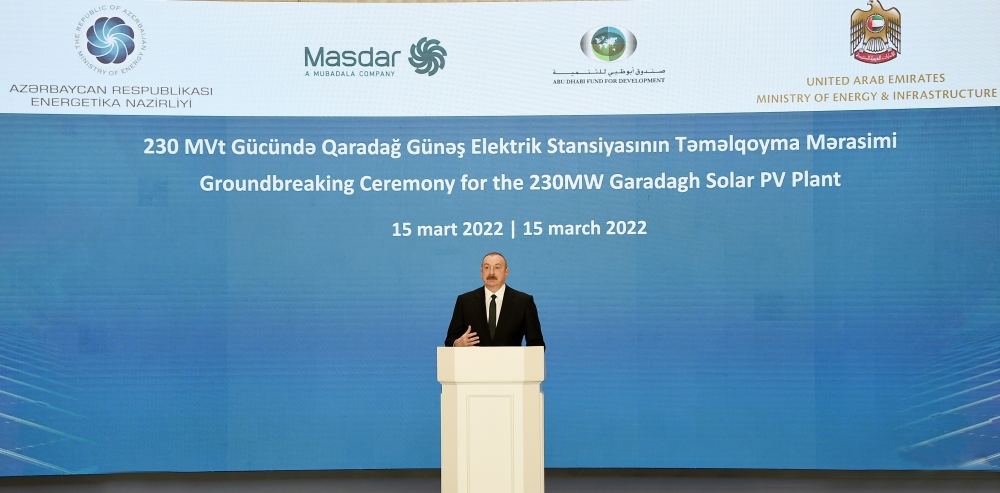 President Ilham Aliyev attends groundbreaking ceremony for Garadagh Solar Power Plant (PHOTO/VIDEO)