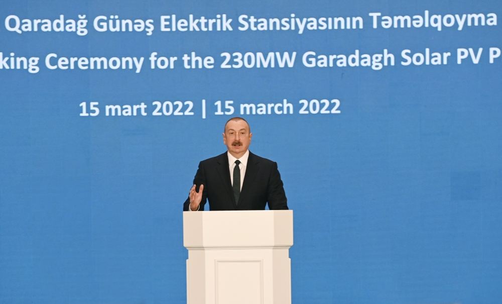 Президент Ильхам Алиев принял участие в церемонии закладки фундамента Гарадагской солнечной электростанции  (ФОТО/ВИДЕО)