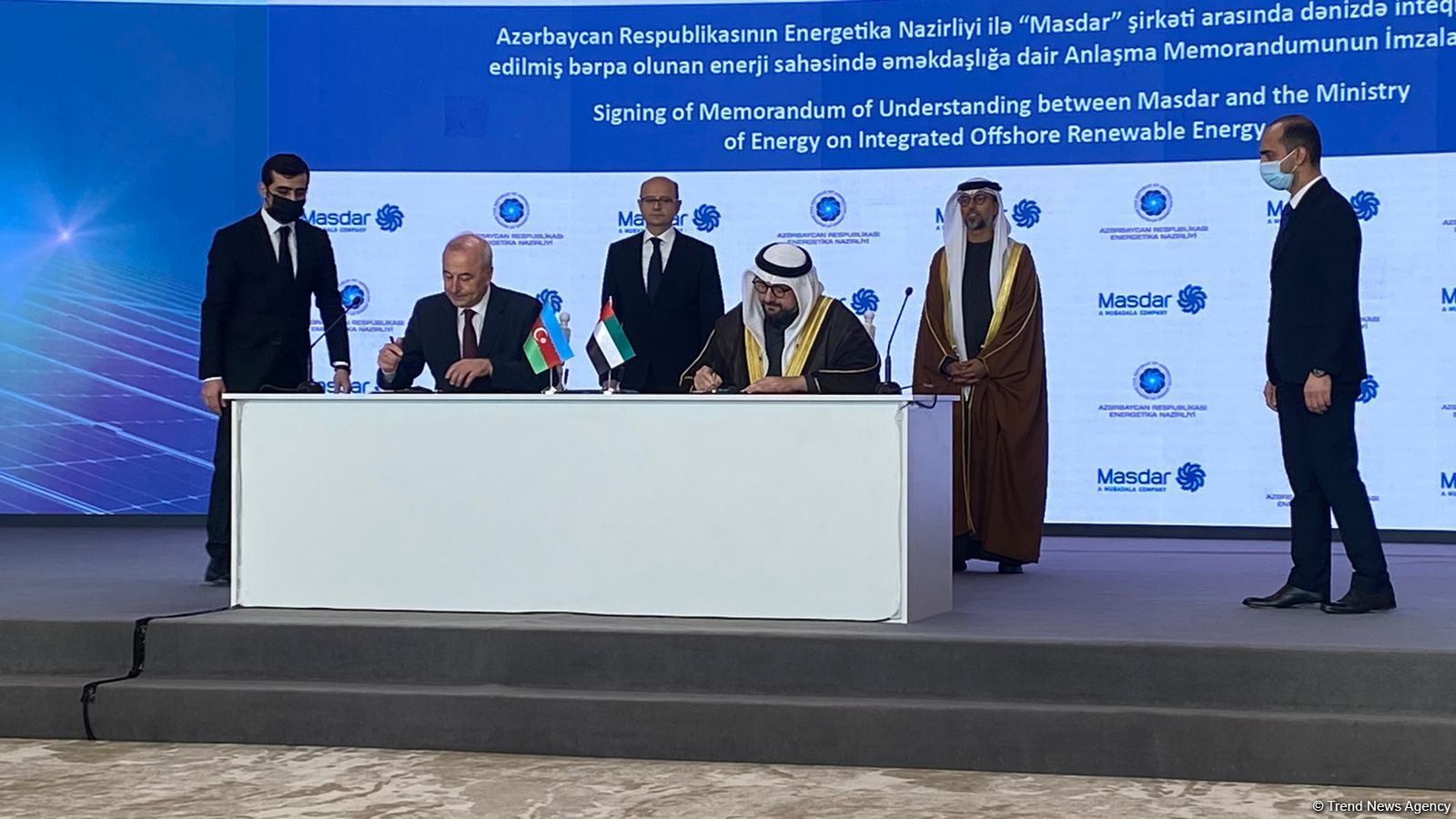 Azerbaijan, UAE’s Masdar company sign several agreements on renewable energy sources (PHOTO)