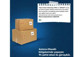 Vest Produkt Marketinq MMC və ASHRAFİ markası 94 şəhid ailəsinə Novruz sovqatı təqdim edib