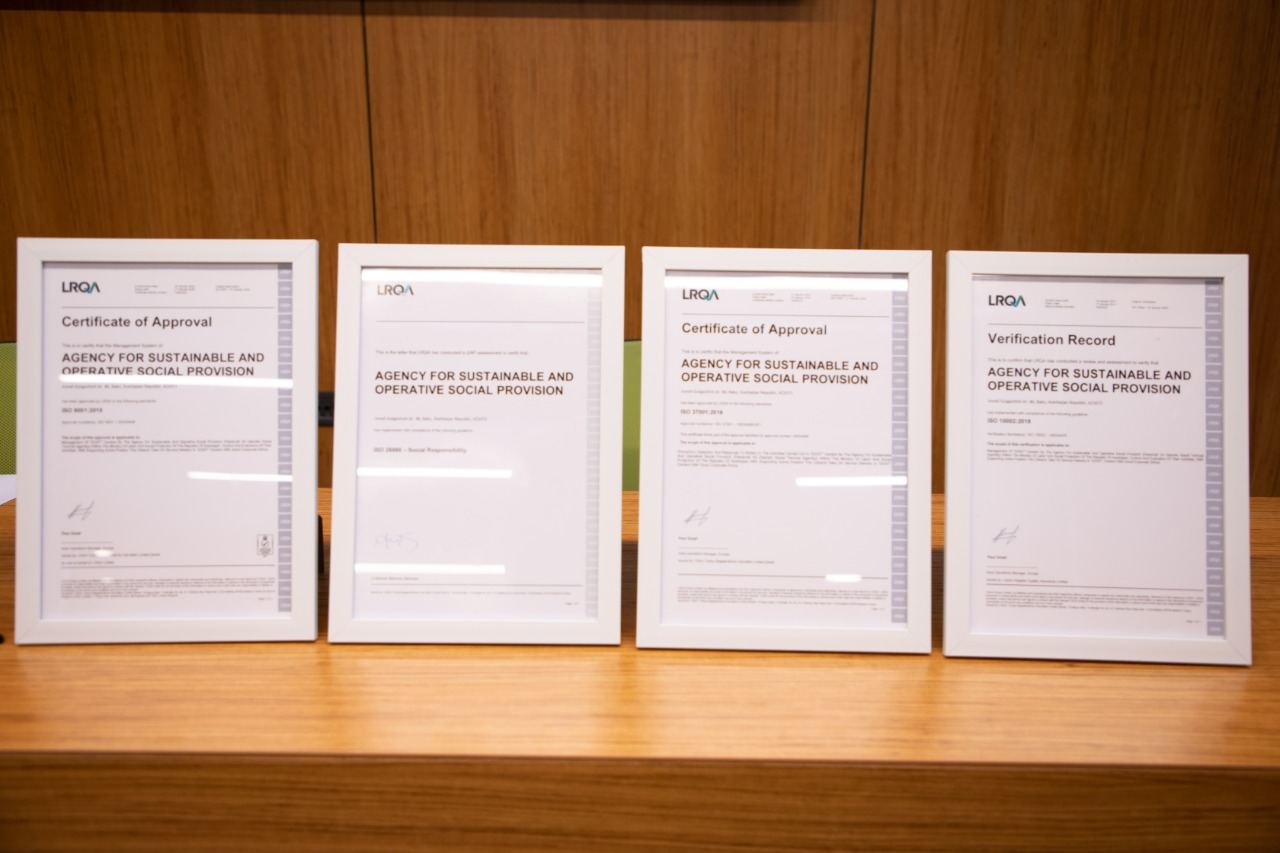 DOST Agentliyi 4 istiqamət üzrə ISO sertifikatlarına layiq görülüb (FOTO)