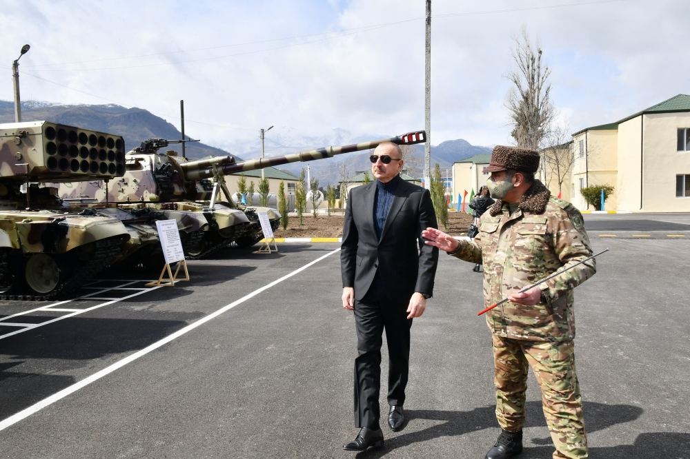 President Ilham Aliyev, First Lady Mehriban Aliyeva attend inauguration of military unit in Sugovushan (VIDEO)