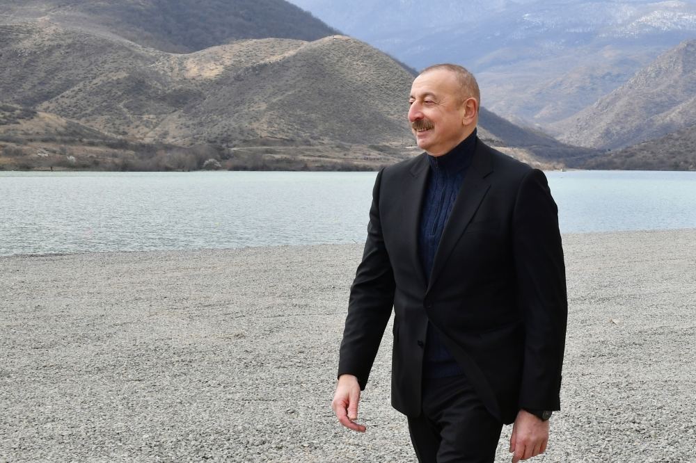 President Ilham Aliyev lays foundation stone for tourism complex in Sugovushan (PHOTO/VIDEO)