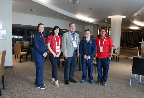 U.S. Ambassador meets with athletes of his country as part of FIG Artistic Gymnastics World Cup in Baku (PHOTO)