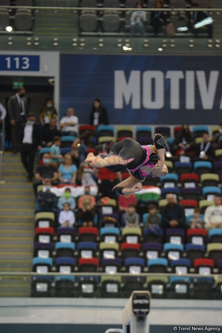Bakıda idman gimnastikası üzrə FIG Dünya Kubokunun final gününə start verilib (FOTO)