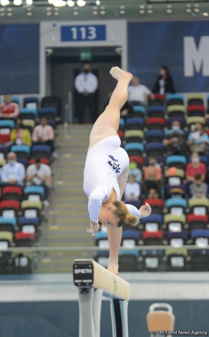 Bakıda idman gimnastikası üzrə FIG Dünya Kubokunun final gününə start verilib (FOTO)