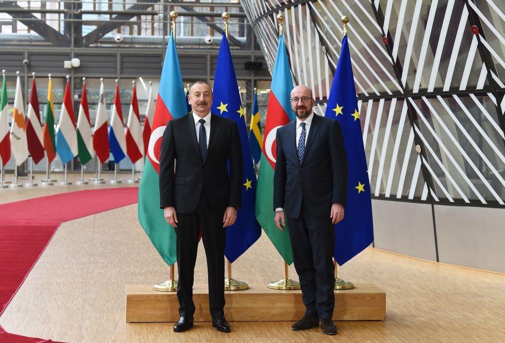 Meeting between President Ilham Aliyev and President of EU Council held in Brussels (PHOTO/VIDEO)