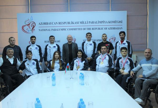 Президент НПКА принял членов сборной Азербайджана по бочче, добившихся успехов на соревнованиях в Хорватии (ФОТО)