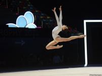 Azerbaijani athlete leading in ball exercises at FIG Rhythmic Gymnastics World Cup in Baku (PHOTO)