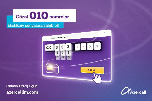 Beautiful numbers with “010" prefix from Azercell!