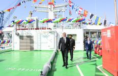 President Ilham Aliyev attends ceremony to launch “Zarifa Aliyeva” ferry boat (PHOTO/VIDEO)