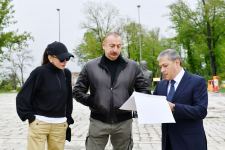 President Ilham Aliyev and First Lady Mehriban Aliyeva view restoration work carried out in administrative building and Shirin Su Bath in Shusha (PHOTO/VIDEO)