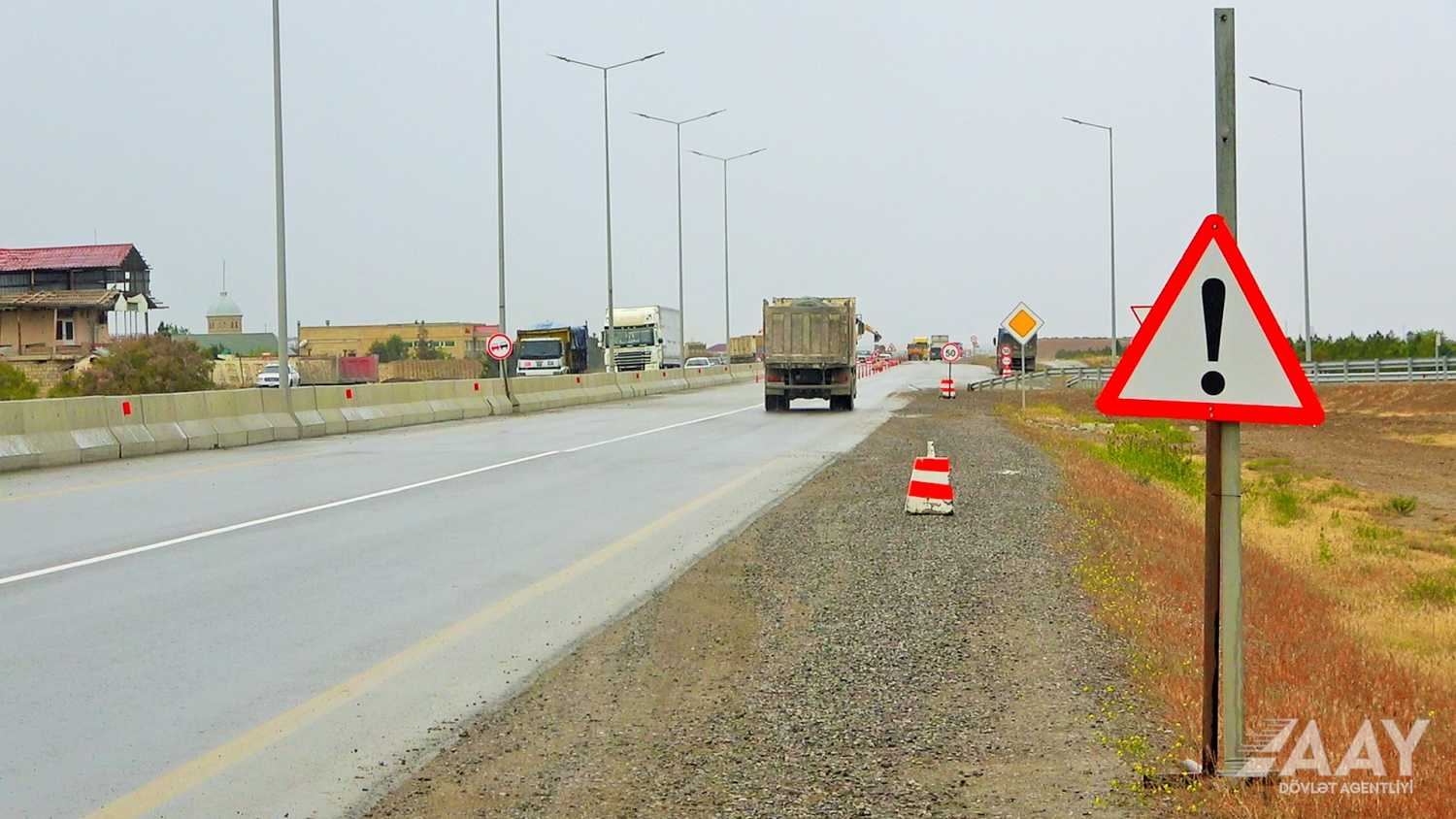 M1 magistral yolunda tikinti-bərpa işləri sürətlə davam etdirilir - AAYDA (FOTO/VİDEO)