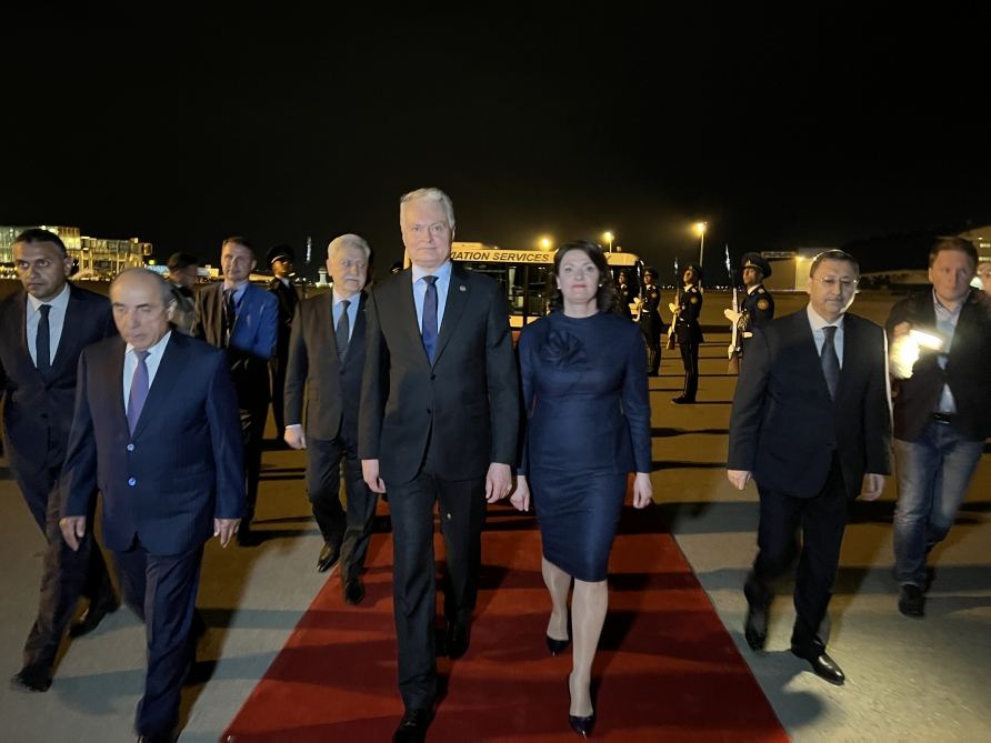 Lithuanian President Gitanas Nauseda arrives on official visit to Azerbaijan
