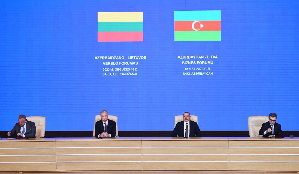 Prezident İlham Əliyev və Gitanas Nauseda Azərbaycan-Litva biznes forumunda iştirak ediblər (FOTO/VİDEO) (YENİLƏNİB)