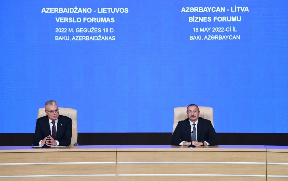 Prezident İlham Əliyev və Gitanas Nauseda Azərbaycan-Litva biznes forumunda iştirak ediblər (FOTO/VİDEO) (YENİLƏNİB)