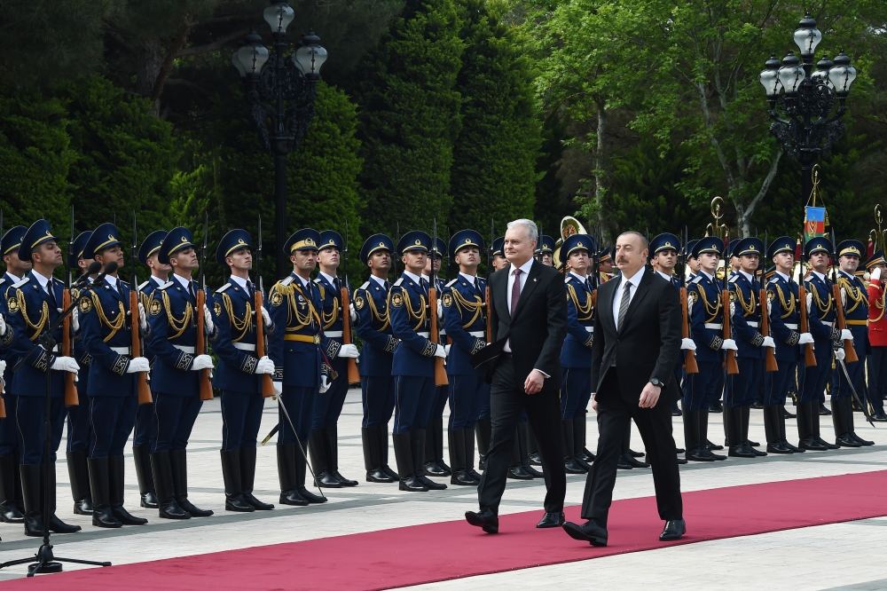 Official welcome ceremony held for Lithuanian President Gitanas Nausėda in Baku (PHOTO/VİDEO)