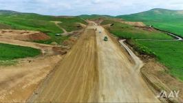 Füzuli-Ağdam avtomobil yolunun inşası davam edir (FOTO)