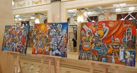 "Наш мир" – народный художник Ашраф Гейбатов представил картины, наполненные любовью к Азербайджану (ФОТО)