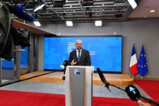 European Council President Charles Michel makes press statement following trilateral meeting with President Ilham Aliyev and Prime Minister Nikol Pashinyan (PHOTO/VIDEO)