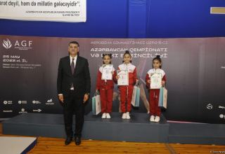 Award ceremony held for winners of Baku Aerobic Gymnastics Championship among youngsters in individual program