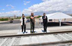 President Ilham Aliyev, First Lady Mehriban Aliyeva attend groundbreaking ceremony for Soltanli station in Jabrayil (PHOTO/VIDEO)