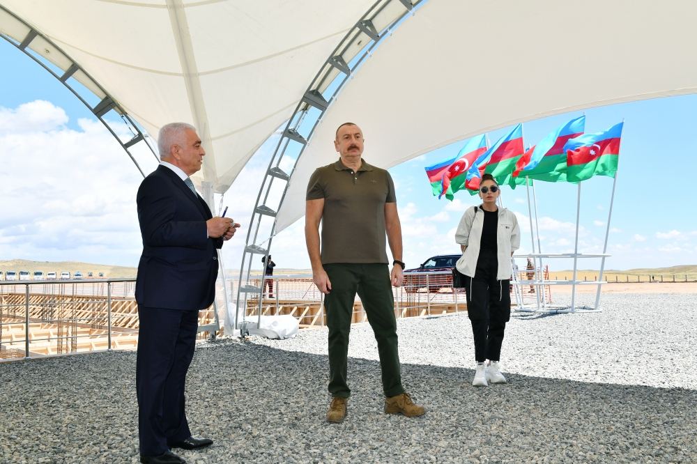 President Ilham Aliyev, First Lady Mehriban Aliyeva attend groundbreaking ceremony for Jabrayil energy unit (PHOTO/VIDEO)