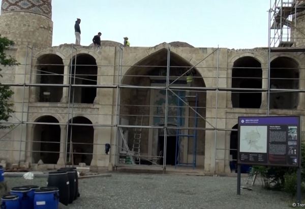 Repair & restoration work in Azerbaijan's Aghdam Juma Mosque continues - Trend TV (PHOTO/VIDEO)