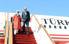 President of Turkey arrives in Azerbaijan for working visit (PHOTO)