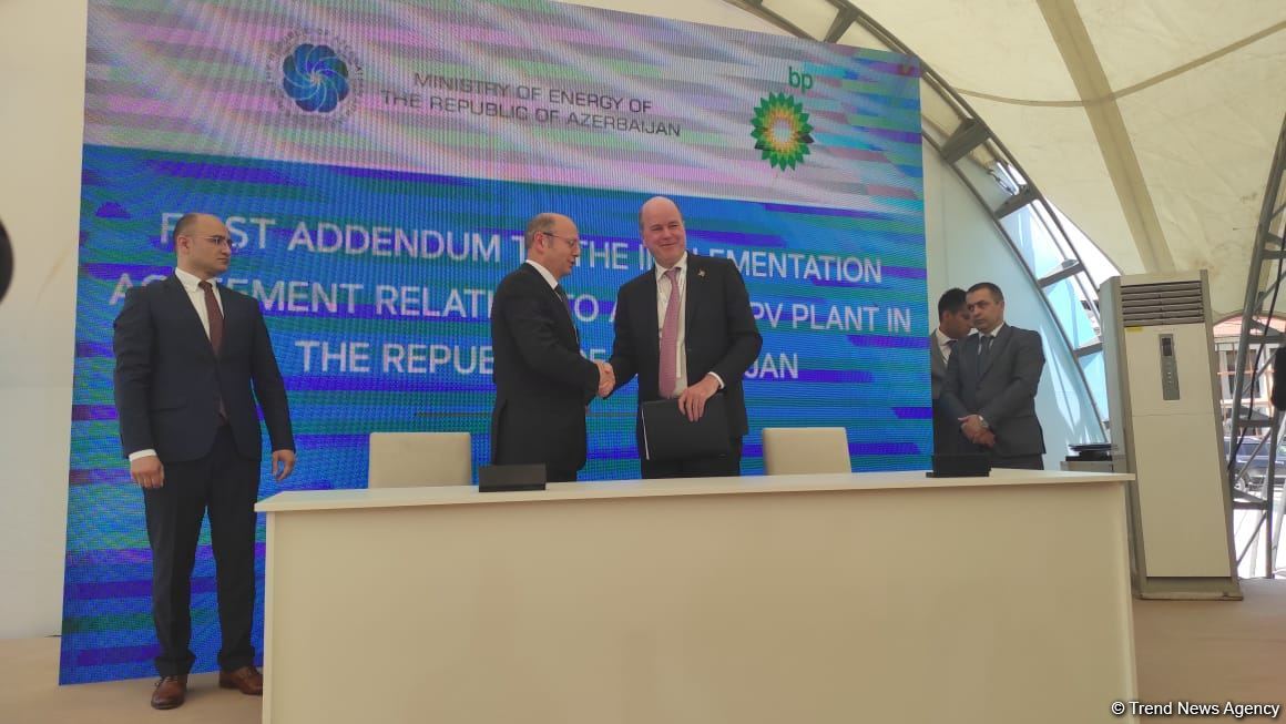 Azerbaijani Ministry of Energy signs documents with UK's bp  in Shusha (PHOTO)