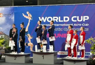 Азербайджанские гимнасты завоевали два "золота" и одно "серебро" на Кубке мира в Польше (ФОТО)