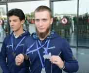 Azerbaijani gymnasts return home with European Championship medals from Italy (PHOTO)