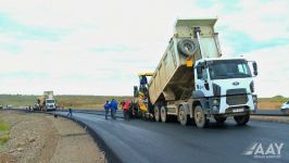 Azerbaijan continues construction of Barda-Agdam highway (PHOTO)