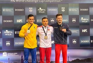 Azərbaycan gimnastları Xorvatiyada Dünya Kubokunda bürünc medallar qazanıb (FOTO)