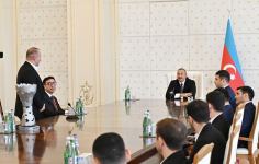 President Ilham Aliyev receives members of Azerbaijan national minifootball team who won European Championship (PHOTO)