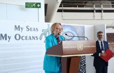 Вице-президент Фонда Гейдара Алиева Лейла Алиева приняла участие в открытии выставки «Мои моря, мои океаны» в Женеве (ФОТО)