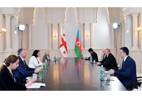 Президент Ильхам Алиев встретился с Президентом Грузии Саломе Зурабишвили