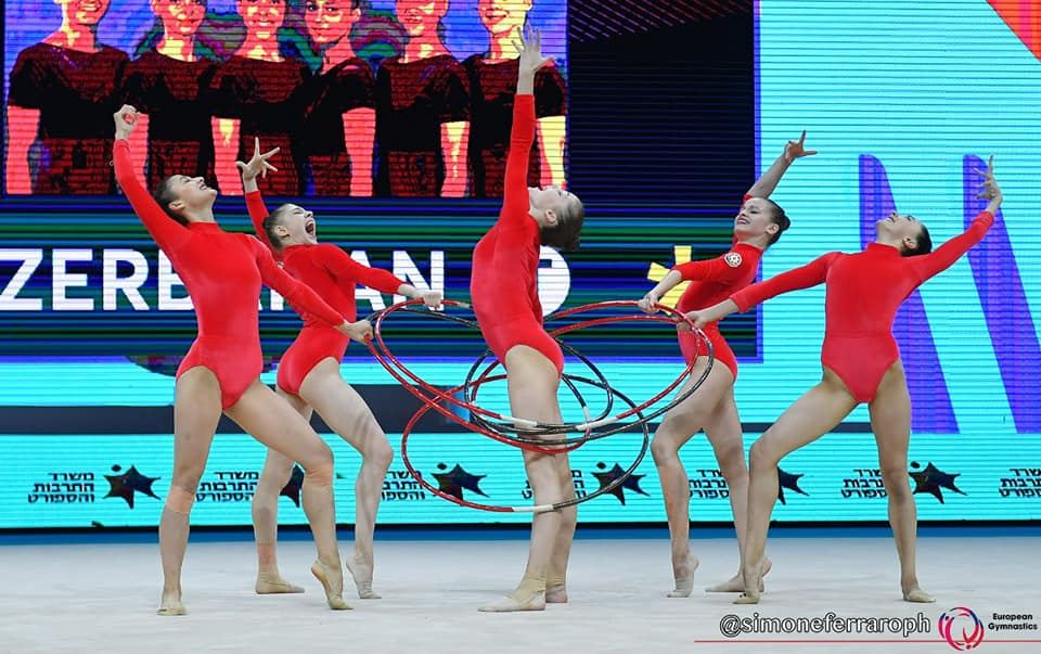 Команда Азербайджана завоевала "бронзу" на ЧЕ по художественной гимнастике в программе с пятью обручами