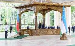 Official welcome ceremony held for President Ilham Aliyev in Tashkent (PHOTO/VIDEO)