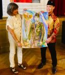 Известная азербайджанская художница написала портрет первого президента Индонезии (ФОТО)