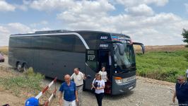 Bakıdan çıxan ilk sərnişin avtobusu Füzuliyə çatıb (FOTO)