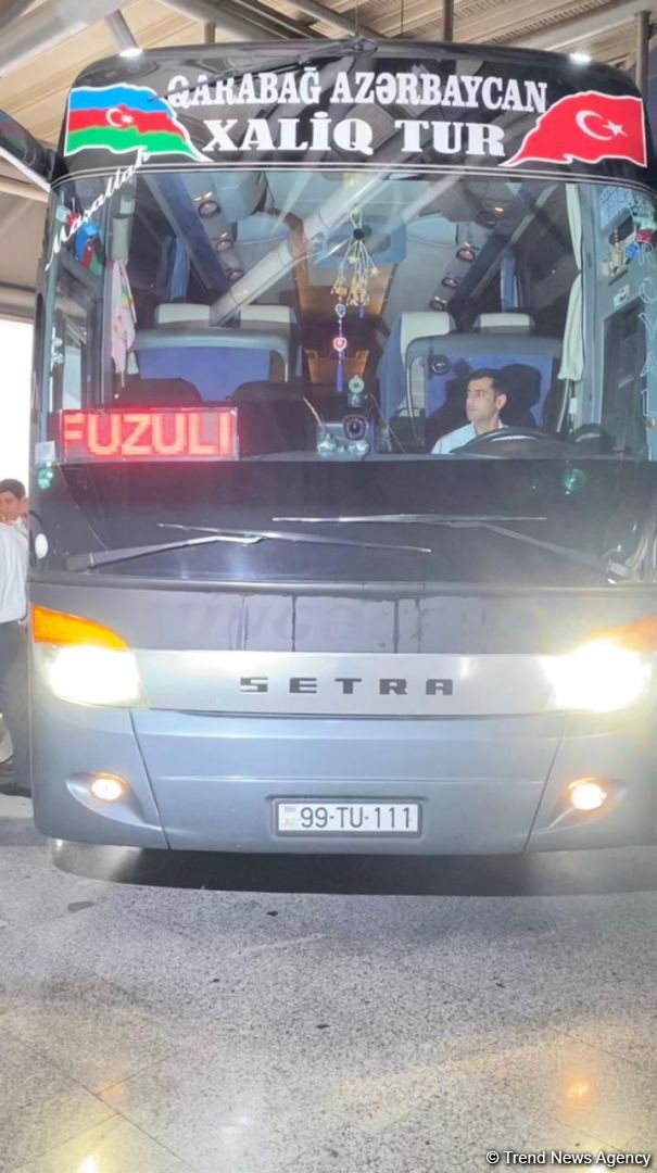 Bakı-Füzuli-Bakı reysi üzrə birinci avtobus yola düşüb (FOTO)